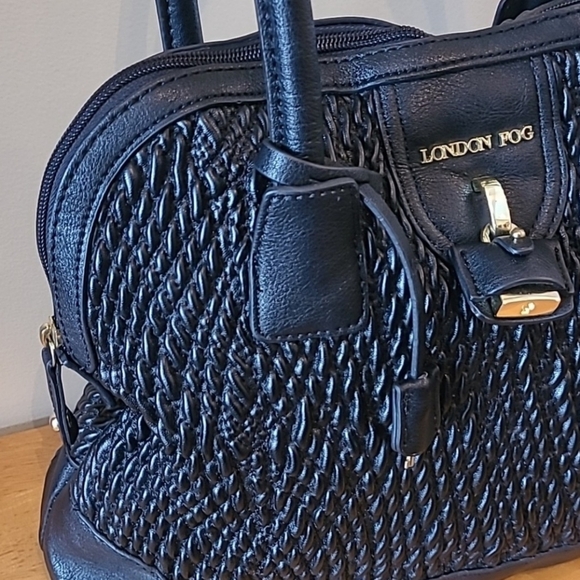London Fog Black Woven Shoulder Bag - Picture 3 of 8